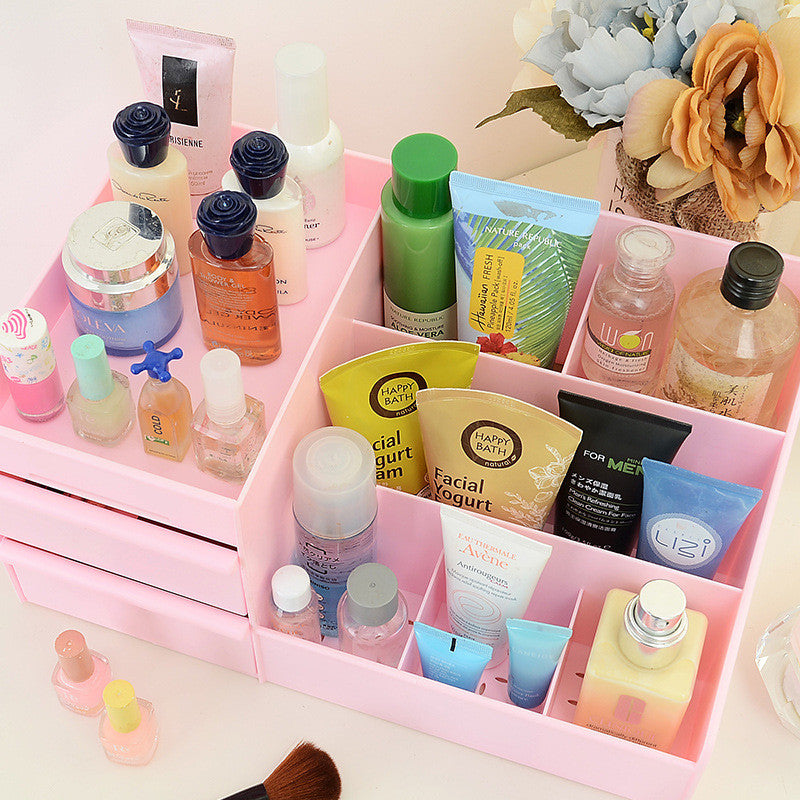 Cosmetic Storage Box Drawer Desktop Plastic Makeup Dressing Table Skin Care Rack House Organizer Container Mobile Phone Sundries