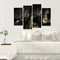 Miico Hand Painted Four Combination Decorative Paintings Dark Night City Street Wall Art For Home Decoration