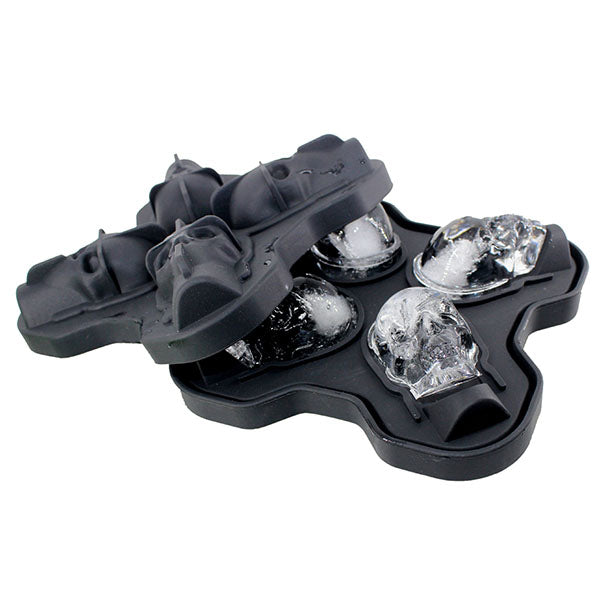 Honana 4 Grid Skull Silicone Ice Mold Trays For Jelly Candy Chocolate Mold 3D Skull Ice Mold