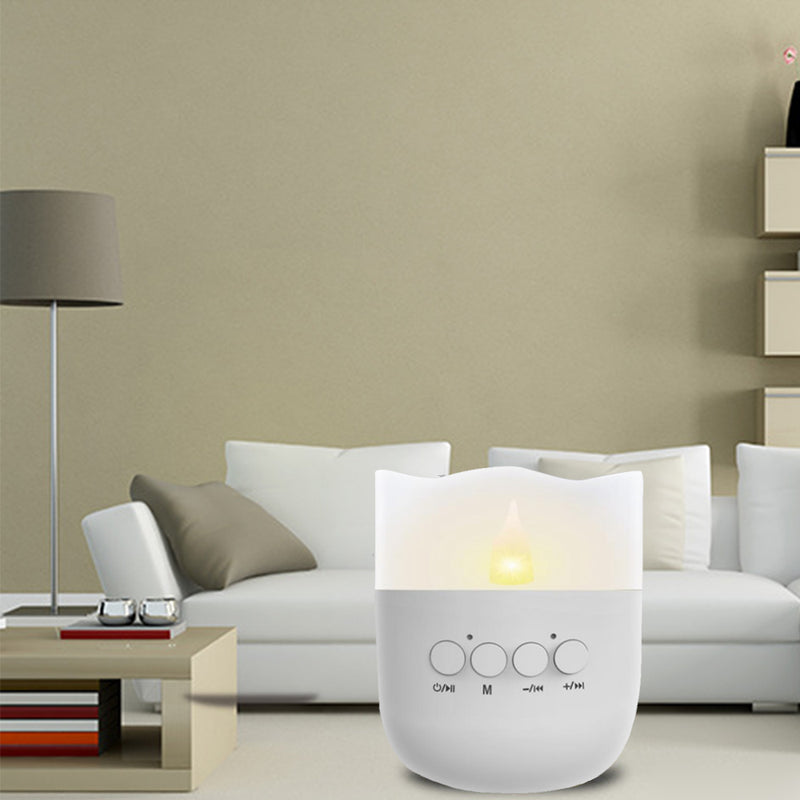 Mini Wireless bluetooth Speaker Warm White USB Portable LED Night Lamp Candle Light DC5V