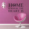 Home Is Where Heart Is Quote Wall Stickers PVC Removable ZY8123