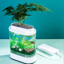 Geometry Mini Lazy Fish Tank USB Charging Self-cleaning Aquarium with 7 Colors LED Light from Xiaomi Youpin