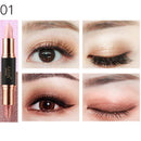 6 Colors Double Head Eye Shadow Stick Highlight Glitter Shimmer Waterproof Long-time Lasting
