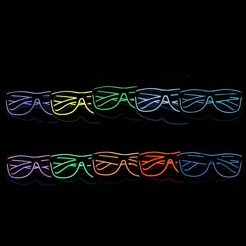 LED Flashing Sunglasses EL Wire Glasses Glow Party Nightculb Festival Eyewear