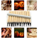 12Pcs/Set High Carbon Steel Wood Carving Chisel Chip Detail Chisel Woodworking Tools