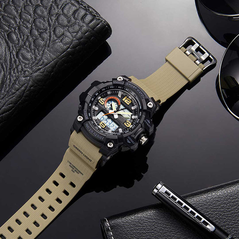 TwentySeventeen QingPai Luminous Display Calendar Alarm Clock Countdown 5ATM Waterproof Dual Display Digital Watch from Xiaomi Youpin