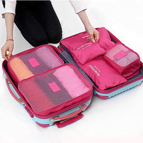 Honana HN-TB8 6Pcs Waterproof Travel Storage Bags Packing Cube Clothes Pouch Luggage Organizer