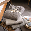 Soft Knitted Throw Blankets Bed Sofa Couch Decorative Fringe Waffle Pattern