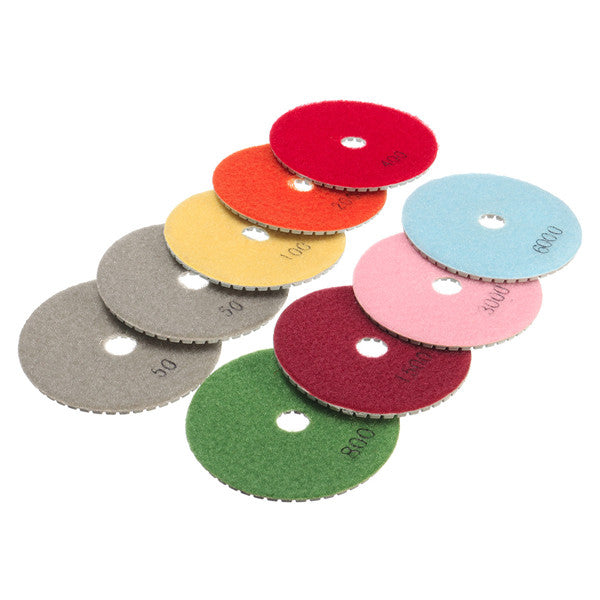 10pcs 4 Inch 50 to 6000 Grit Diamond Polishing Pads for Granite Marble Polish