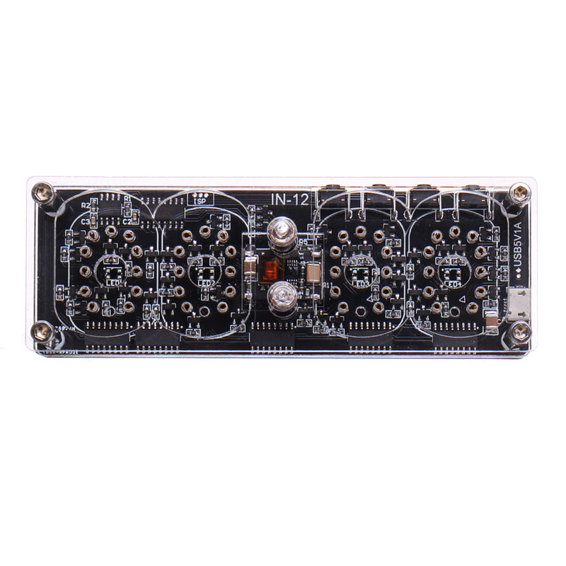 IN-12 Glow Tube Clock 4-bit IN12 Glow Tube Clock Seven-color RGB LED DS3231 Nixie Clock IN-12B