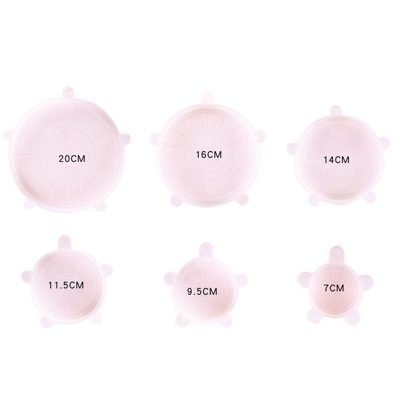 6Pcs/set Silicone Stretch Suction Lids Reusable Cover Pan Bowl Stopper Kitchen Storage Container