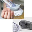 Automatic Liquid-filled Sponge Dishwashing Cleaning Brush Handle Pot + 3 Brush Head
