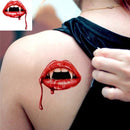 1pcs Temporary Halloween Big Mouth Scary Terror Tattoo Sticker Body Makeup Waterproof