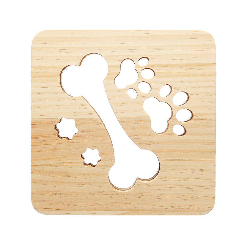 USB Wood Table Bone Night Light Desk Bedside Warm White Lamp Bedroom Home Decor