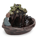 Ceramic Backflow Incense Burner Holder Mountain Stream Fragrant Cone Censer Home Furnace Decor