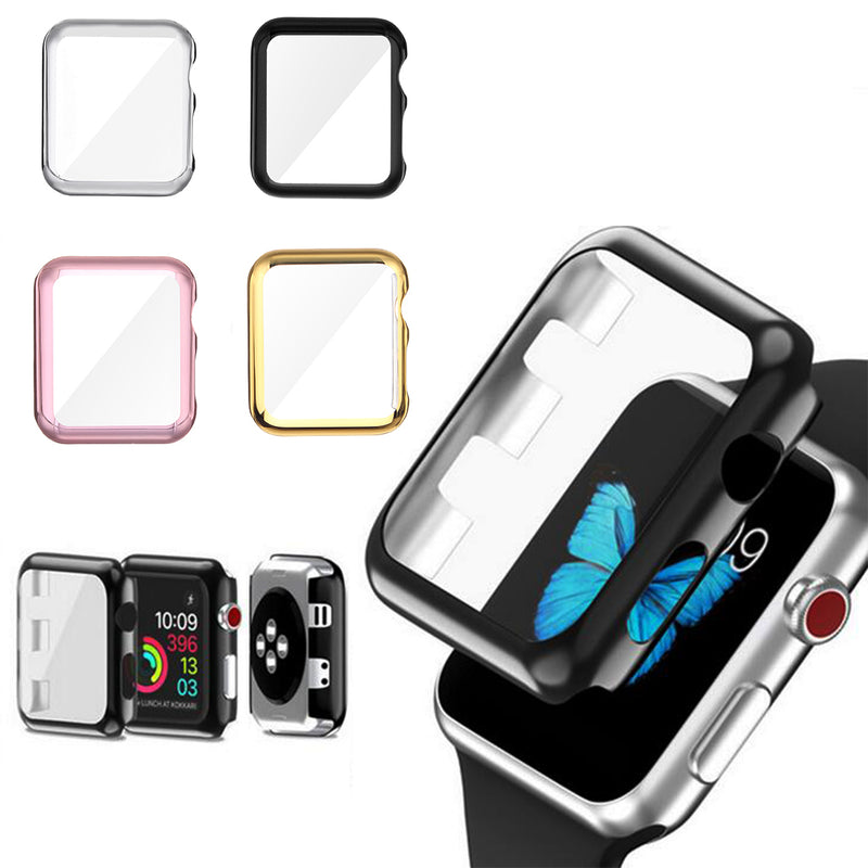 38/42mm Plating PC Front Case Screen Protector Cover for Apple Watch Series 3