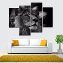 Miico Hand Painted Four Combination Decorative Paintings Lion Head Wall Art For Home Decoration
