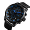 SKMEI 1309 Men Watch Fashion Leather Strap Three Smal Dials Stopwatch Male Quartz Wrist Watch