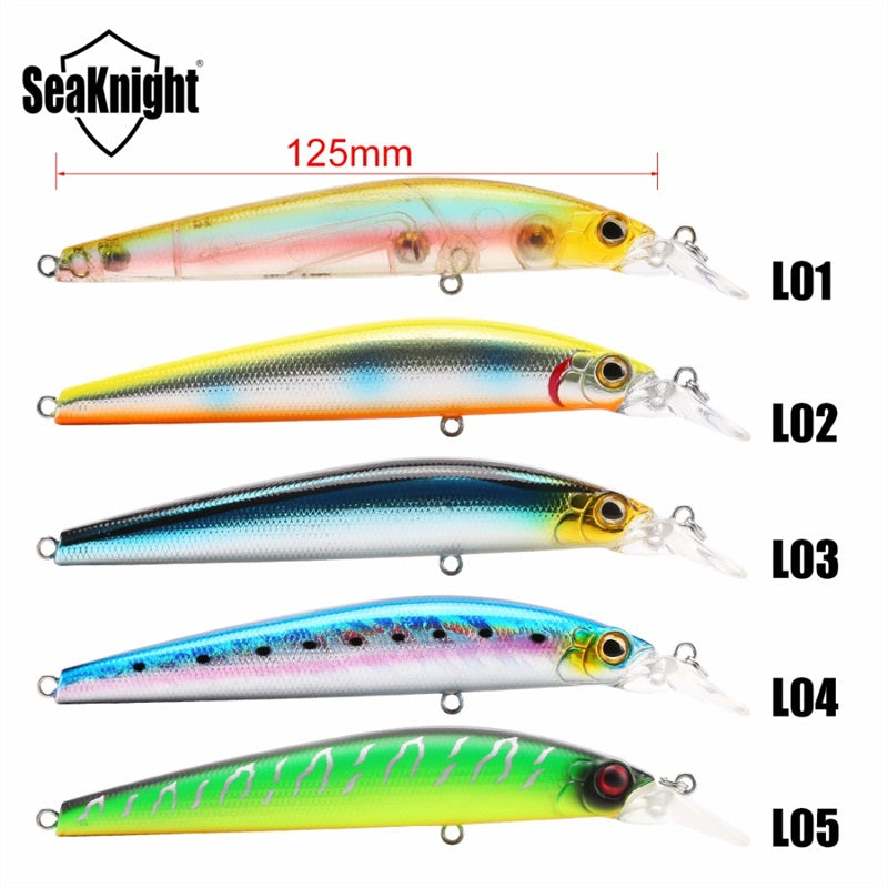 SeaKnight SK023 1PC 22.5g 125mm 0-1.5M Depth Fishing Lure Minnow Swimbait Lure BBK Hooks