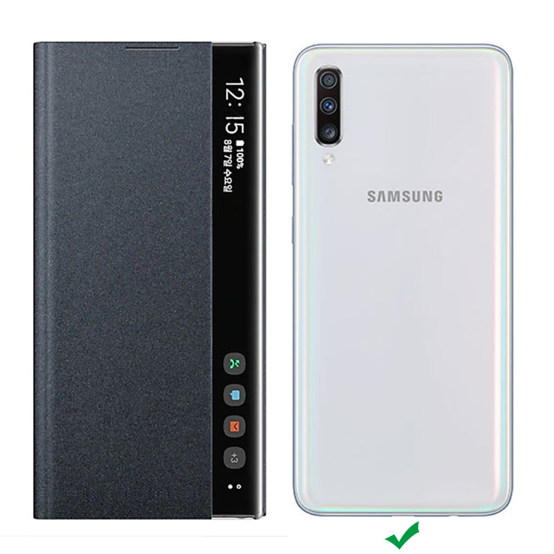 For Samsung Galaxy A70 2019 Case Bakeey Foldable Smart Sleep Window View Stand Flip PU Leather Protective Case