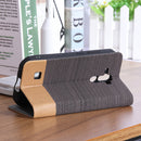 For Doogee S40 Case Bakeey Flip Foldable Canvas PU Leather Full Body Protective Case with Card Slot