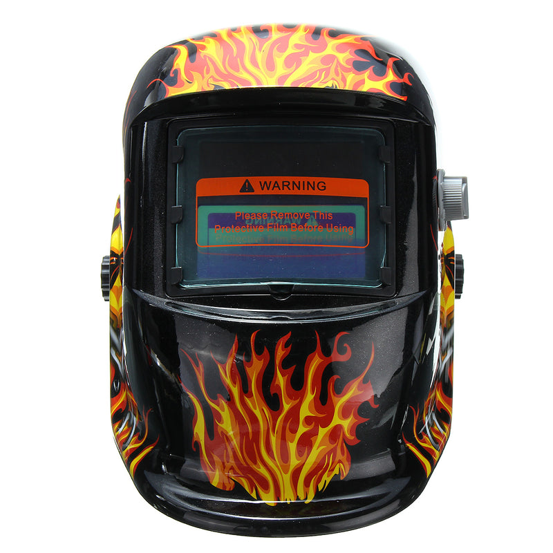 Solar Auto Darkening Welding Helmet Tig Mask Grinding Welding Mask Yellow Skeleton Chain Pattern