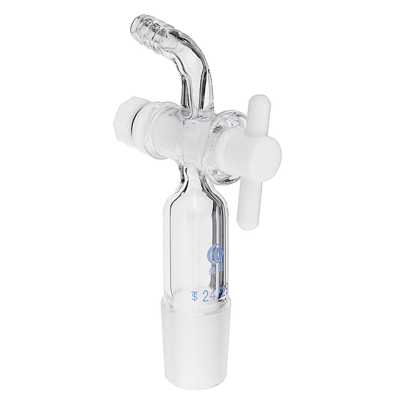 24/29Glass Adapter VacuumFlowControlAdapterwithGlassStopcockMaleGroundJointto Right AngleHoseConnection