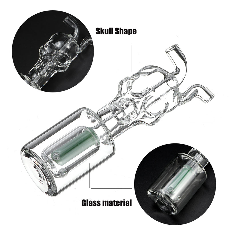 Modern Design 100MM Green Glass Skull Smoking Water Pipe Durable