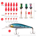 LUSHAZER 24PCS Fishing Lure Set Fishing Bait with Box Outdoor Camping Fishing Hunting Accessories