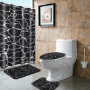 Marble Shower Curtain Waterproof Bathroom Bath Mat Set Rug Toilet Lid Covers A Shower Curtain