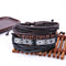 Vintage Men's Multilayer Leather Bracelets Boho Geometric Pattern Rock Wood Bead Bracelet for Men