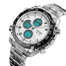 SKMEI 1302 Fashion Men Digital Quartz Watch 3ATM Waterproof Stopwatch Sport Dual Display Watch