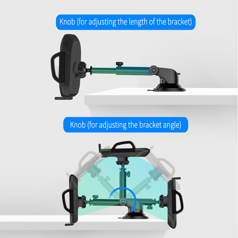 2 In 1 10W Qi Wireless Charger Fast Charging Infrared Induction Air Vent Dashboard Car Phone Holder For 4.0-6.5 Inch Smart Phone iPhone Xiaomi