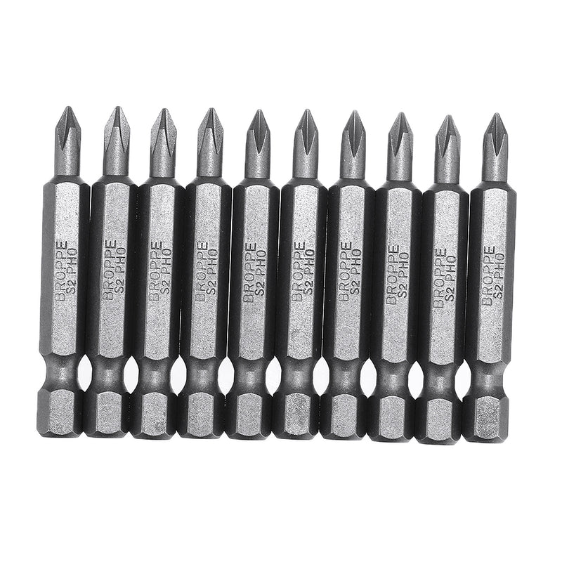 BROPPE 10Pcs Magnetic Phillips Screwdriver Bits PH0/PH1/PH2/PH4 1/4 Inch Hex Shank Screwdriver Set