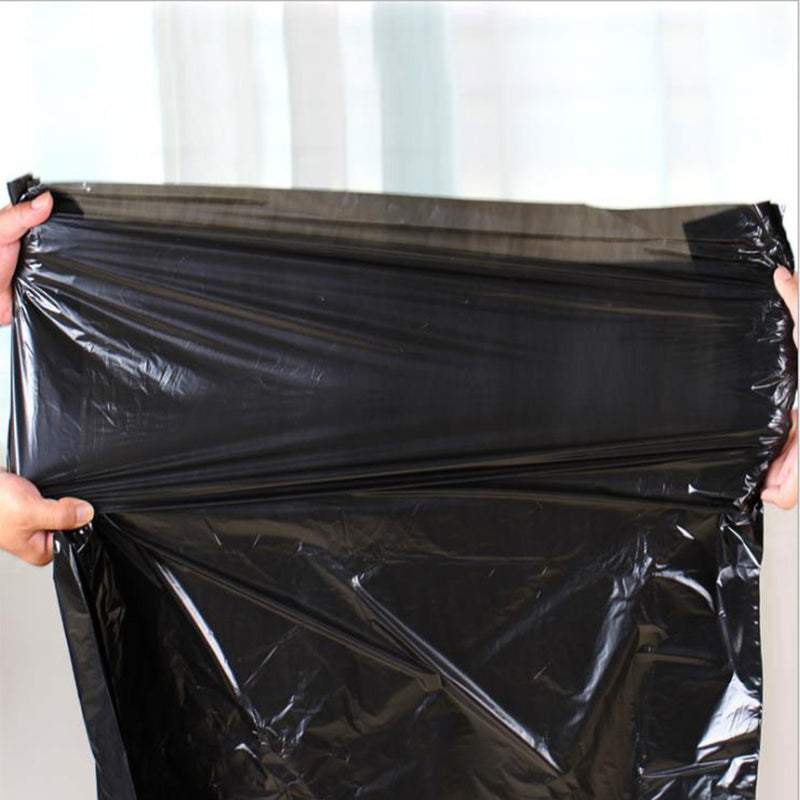 50Pcs/Set Black Large Size Trash Bags Trash Garbage Bags Tough Bag Heavy Duty Can Liners for Garden