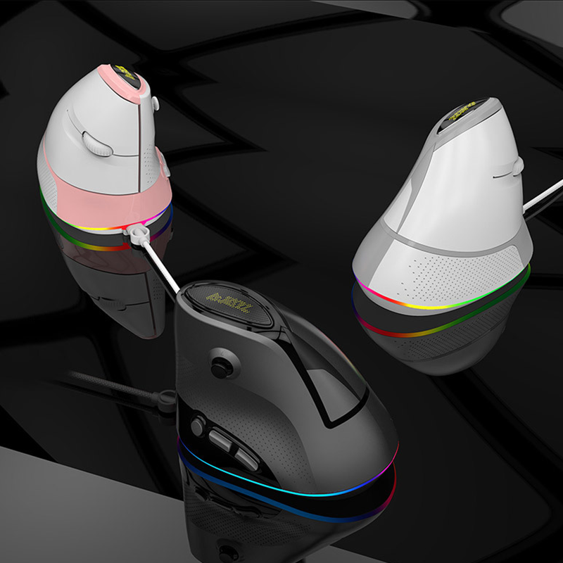Ajazz AJ307 4800DPI USB Wired 7 keys Vertical Mouse Gaming Mouse RGB Backlit  Ergonomic Design
