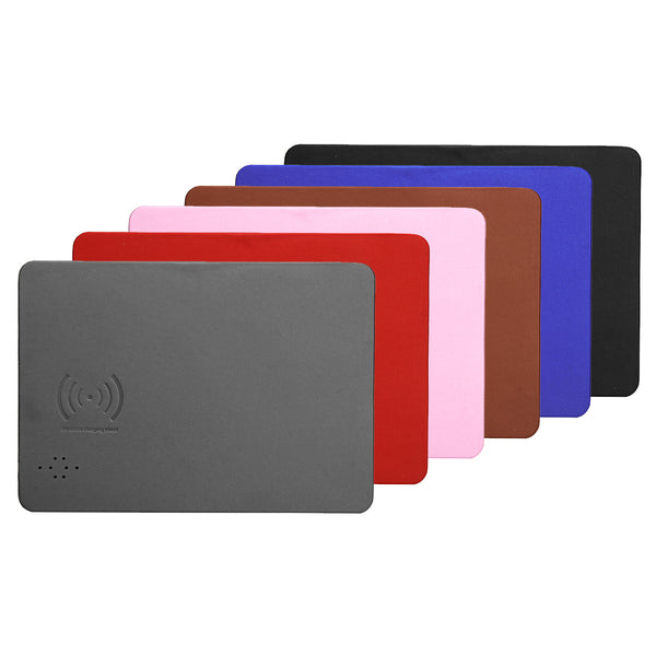 Imitation Leather Mobile Phones Wireless Fast Charger Mouse Pad Qi Wireless Charging