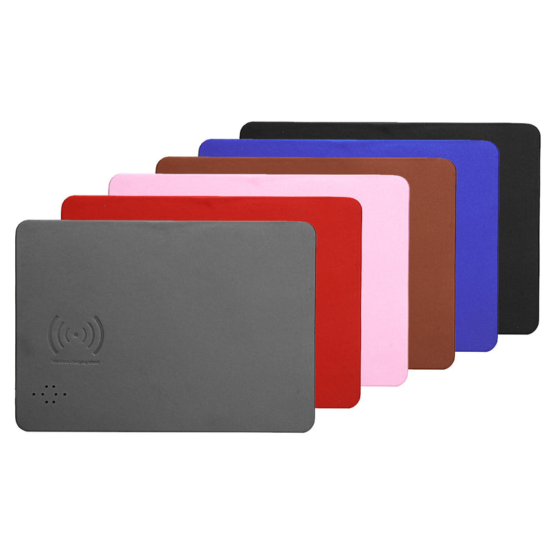 Imitation Leather Mobile Phones Wireless Fast Charger Mouse Pad Qi Wireless Charging