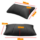 Car Headrest Lumbar Waist Seat Pillow PU Leather Travel Soft Cushion Support