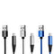 2 In 1 Type C 2.4A Braided Aluminum Alloy Charger Audio Data Cable for Smartphone Tablet 1M