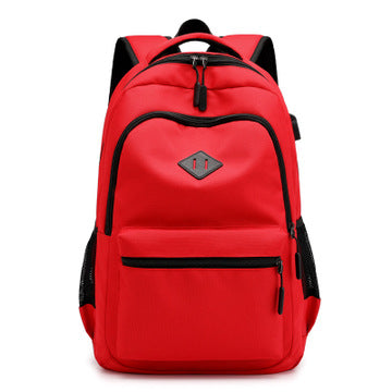Simple Casual Backpack USB Charging Large Capacity Laptop Bag