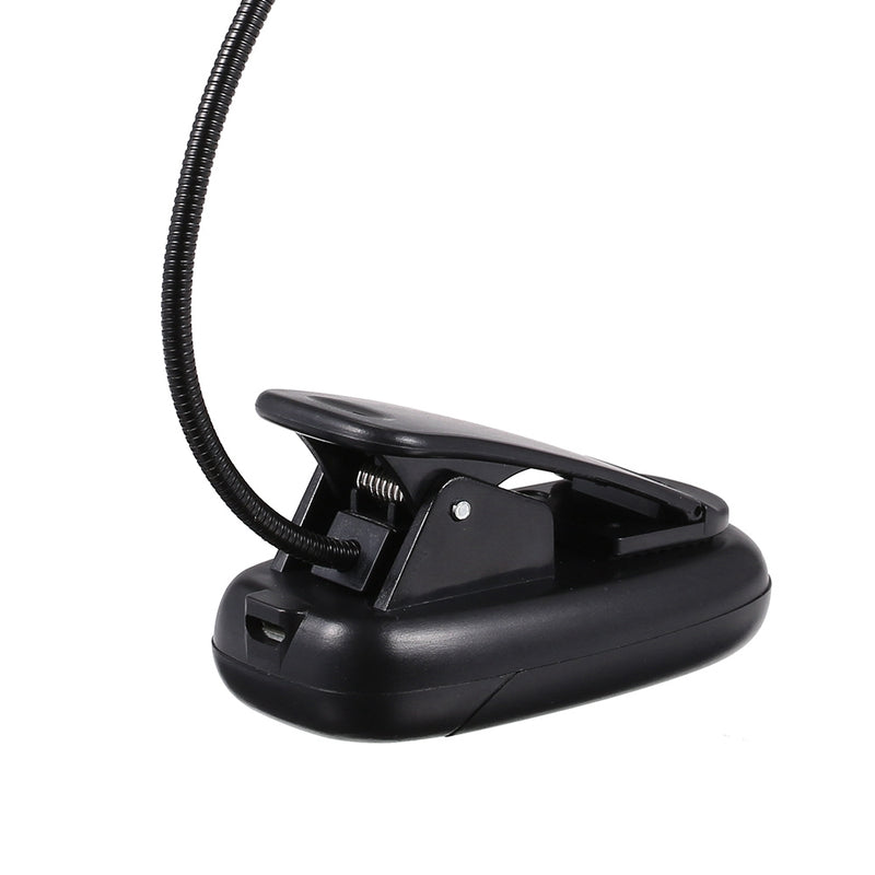LUSTREON USB Rechargeable Flexible 1W 5 LED Clip Reading Night Light 3 Brightness Modes Table Lamp