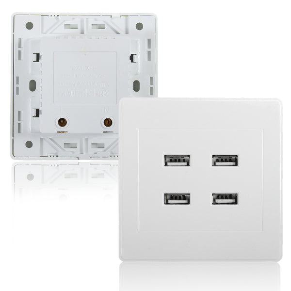 3.1A AC Power Wall Receptacle Socket Plate  Charger Outlet Panel with 4 USB Port