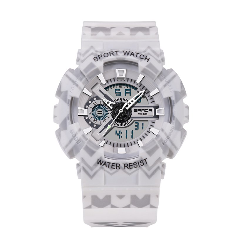 SANDA 999 Digital Watch Male Sport Waterproof Stopwatch Outdoor Dual Display Wrist Watch