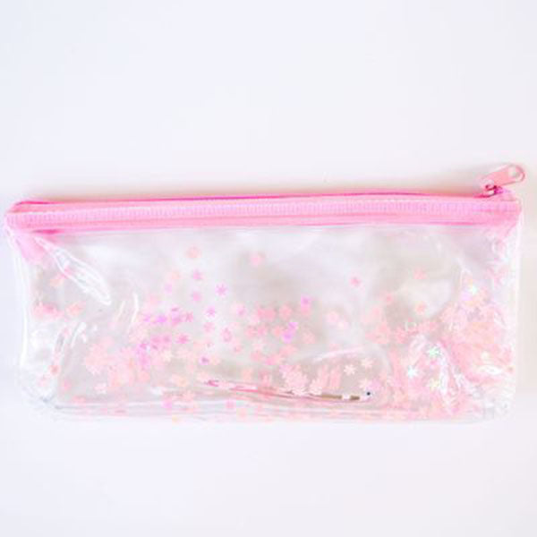 Creative Stationery Pencil Case Korean Transparent Sequins Stationery Box Student Supplies