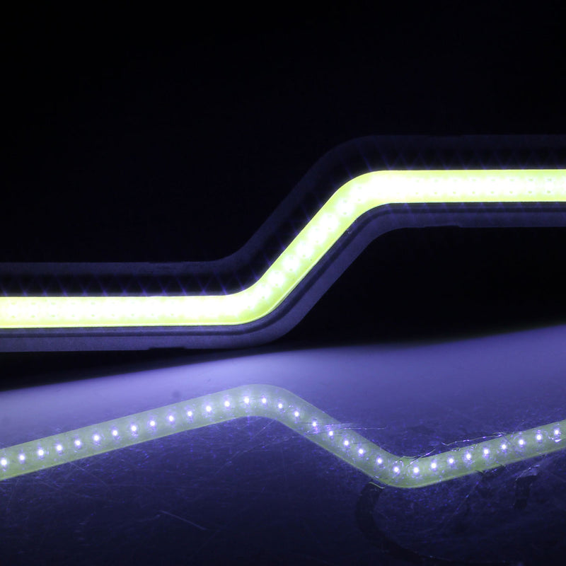 Z-shaped COB DRL Bright Daytime Light Strip Fog Lights Silver Crust