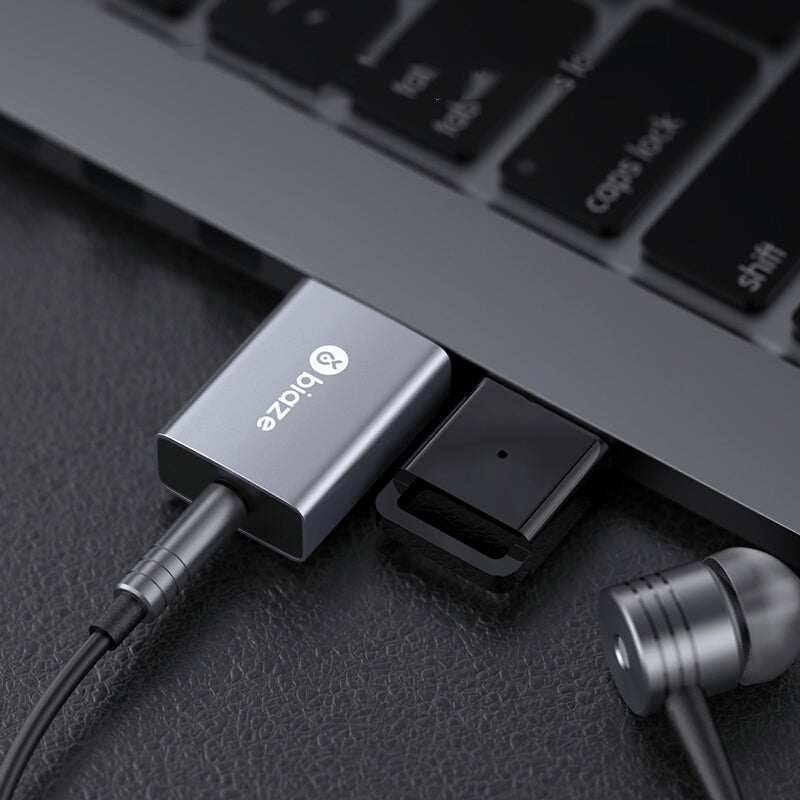 BIAZE Y27 USB External Sound Card Headphone Microphone 2-in-1 Soundcard Adapter For Computer Laptops PS4 Headset