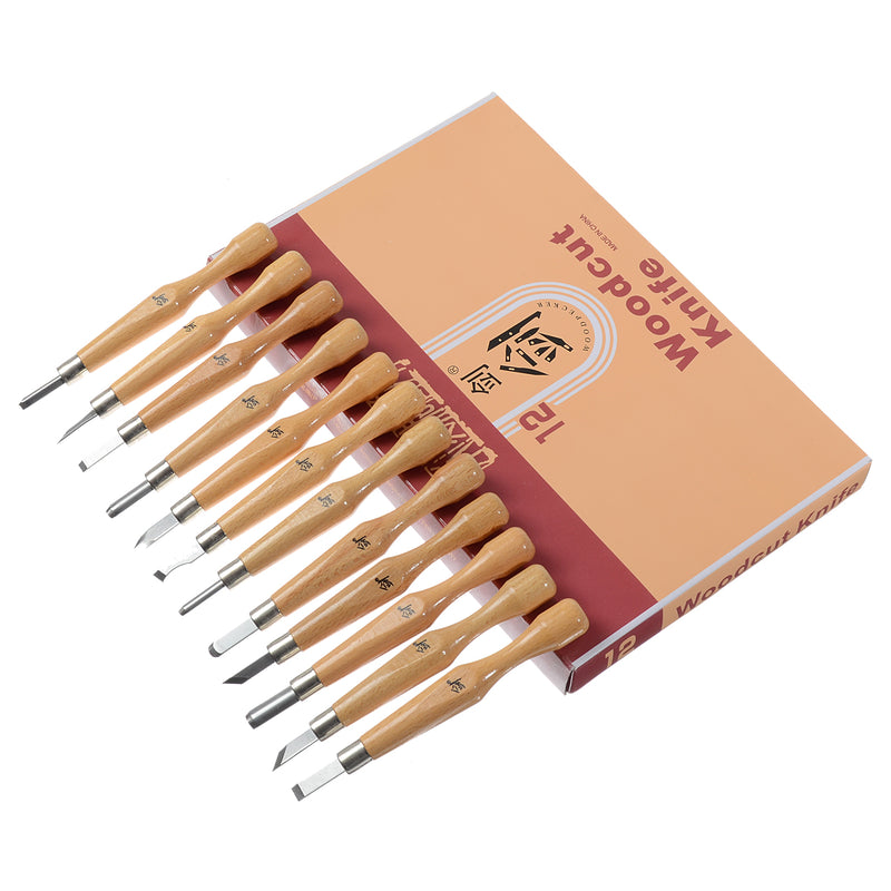 12Pcs Professional Wood Carving Chisel Tools Set Woodwork Sharpening Carpenter