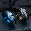 Ethnic Chinese Dragon Pattern Finger Ring Retro Titanium Steel Finger Rings Fashion Jewerly For Men