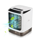 3 in 1 480ml White Mini Portable USB Air Cooler Humidifier Purifier Cleaner 4 Gears LED Light Personal Space Air Cooling Fan